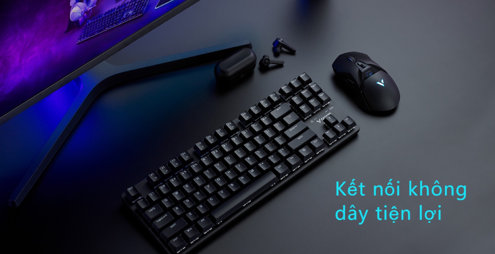 Bàn phím cơ không dây Rapoo V500 PRO-87 TKL Red Switch (Không Led) 2