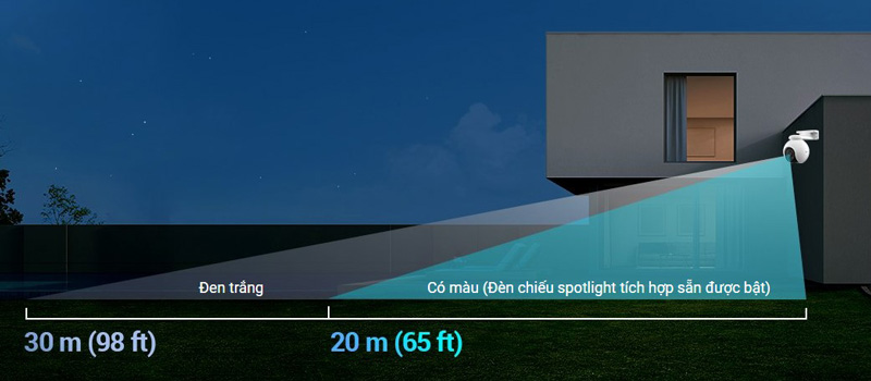 EZVIZ H8 3K - Tầm nh&igrave;n xa c&oacute; m&agrave;u v&agrave;o ban đ&ecirc;m