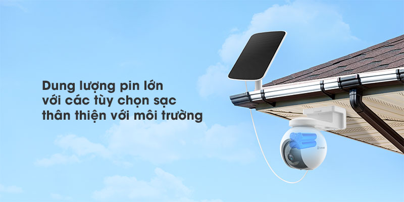 Dung lượng pin lớn với c&aacute;c t&ugrave;y chọn sạc th&acirc;n thiện với m&ocirc;i trường